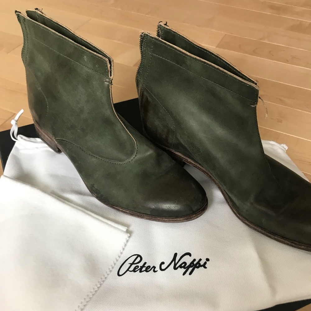 Peter Nappi Green/grey booties size 37